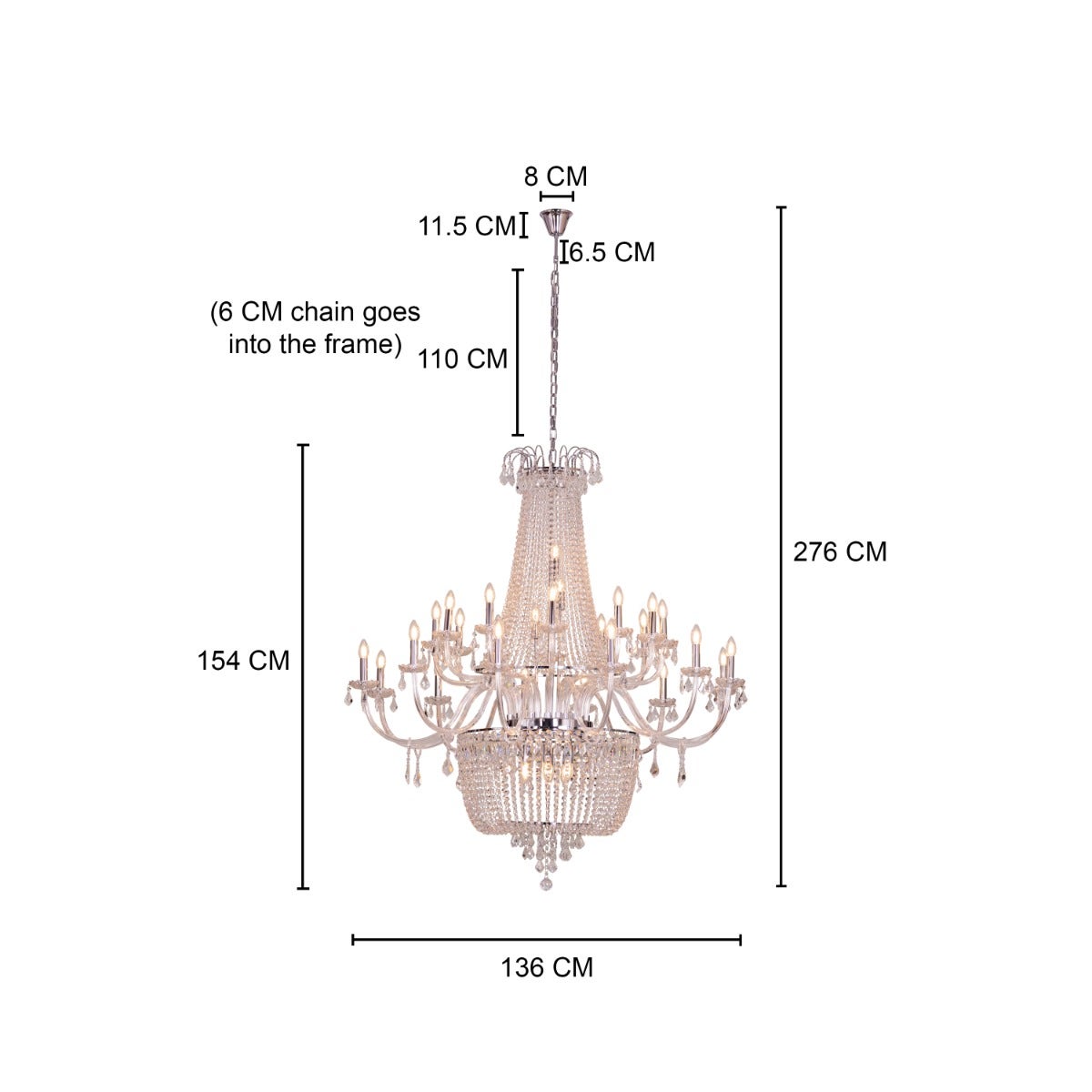 Letters Of Love Grand (Large, Chrome) Crystal Chandelier