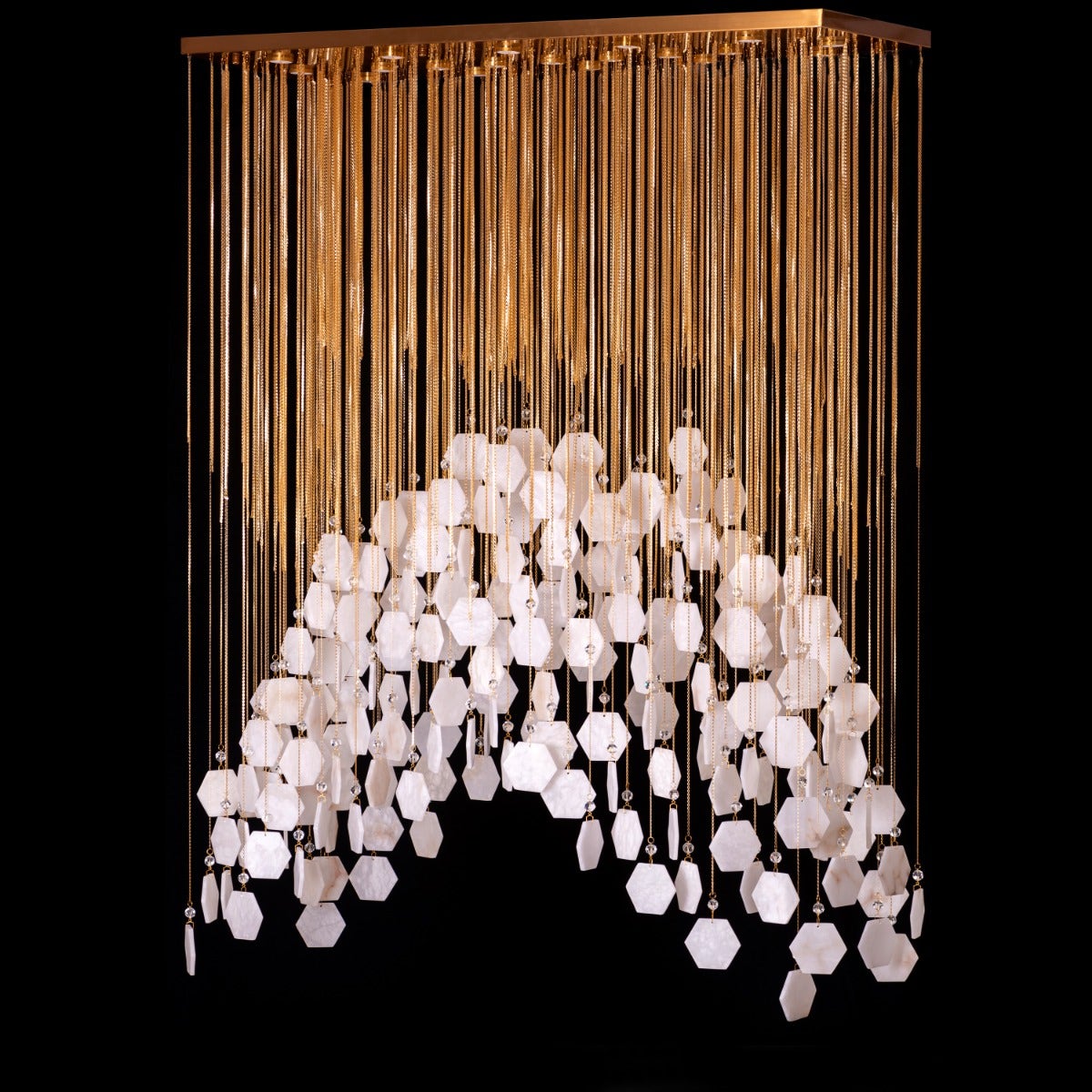 Caesar's Palace (Large, White, 3 Color Dimmable LED Spotlight with Remote Control) Marble Chandelier