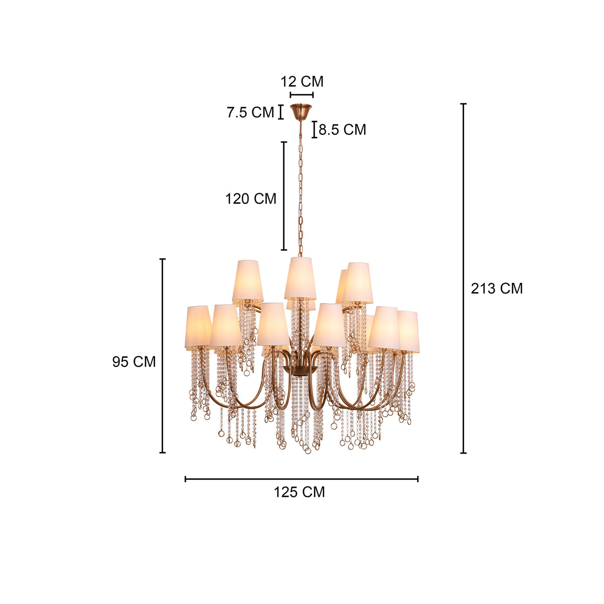 Myth & Magic (Large, Gold) Glass Crystal Chandelier