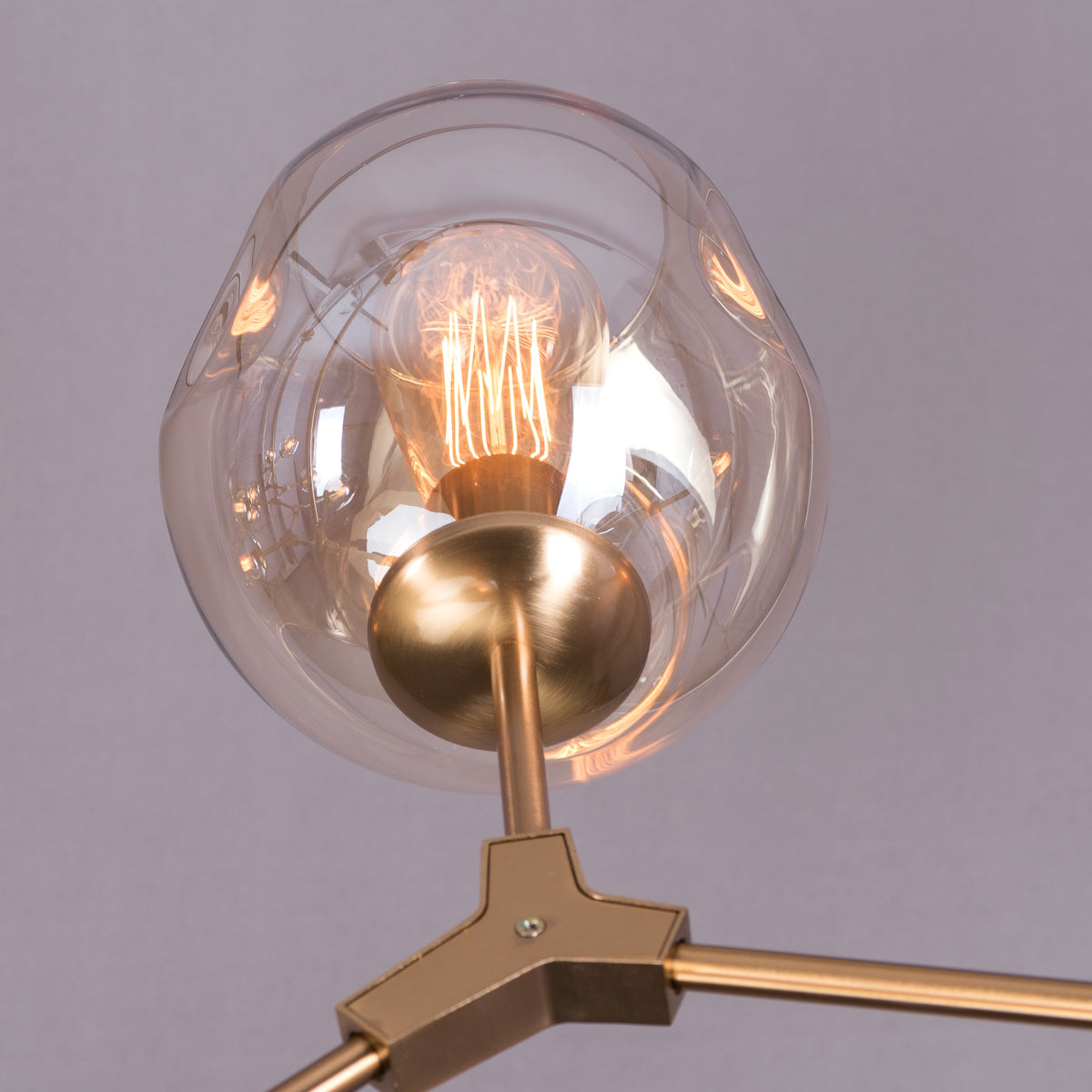 Games People Play (Large, Gold, 12 Head) Cognac Glass Chandelier