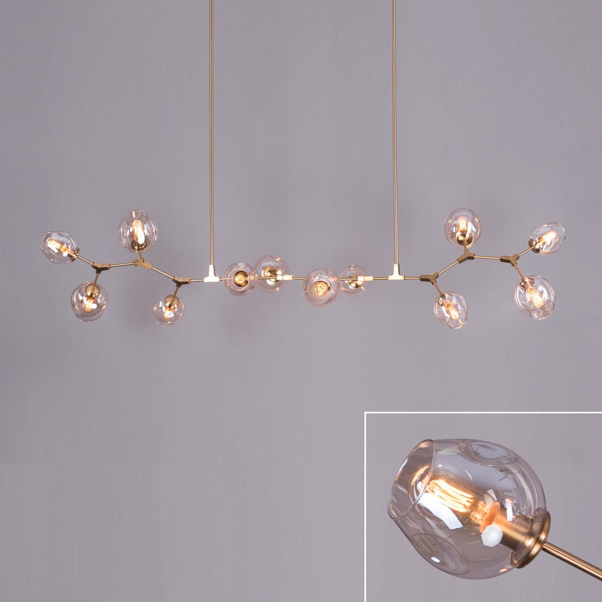 Games People Play (Large, Gold, 12 Head) Cognac Glass Chandelier