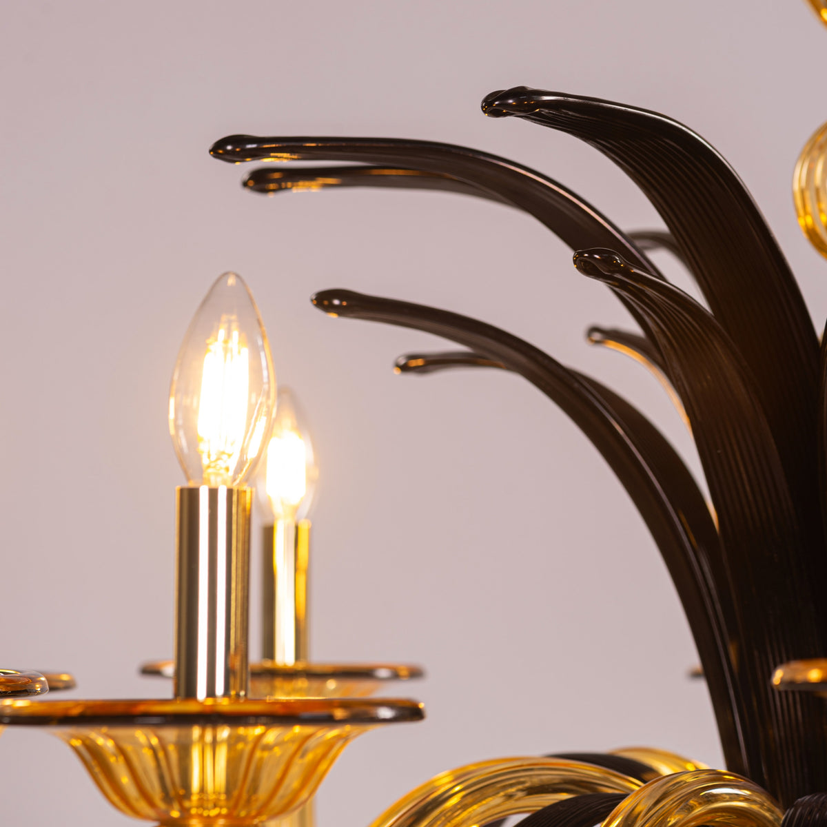 Melodrama (Large, Amber, Black) Textured Glass Chandelier
