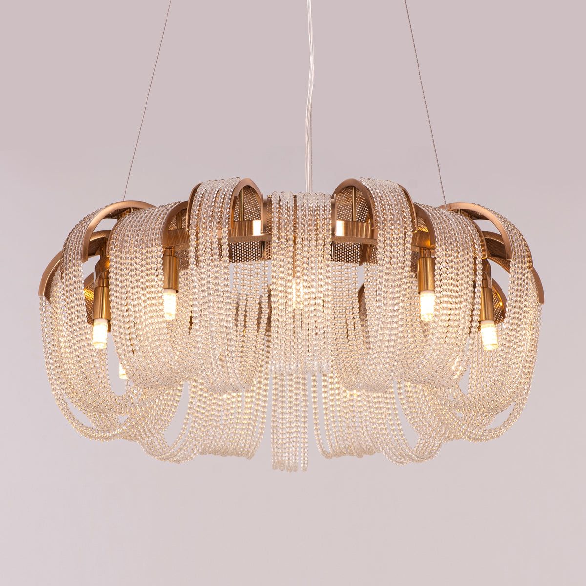 Waves For Days (Medium, Gold) Crystal Chandelier