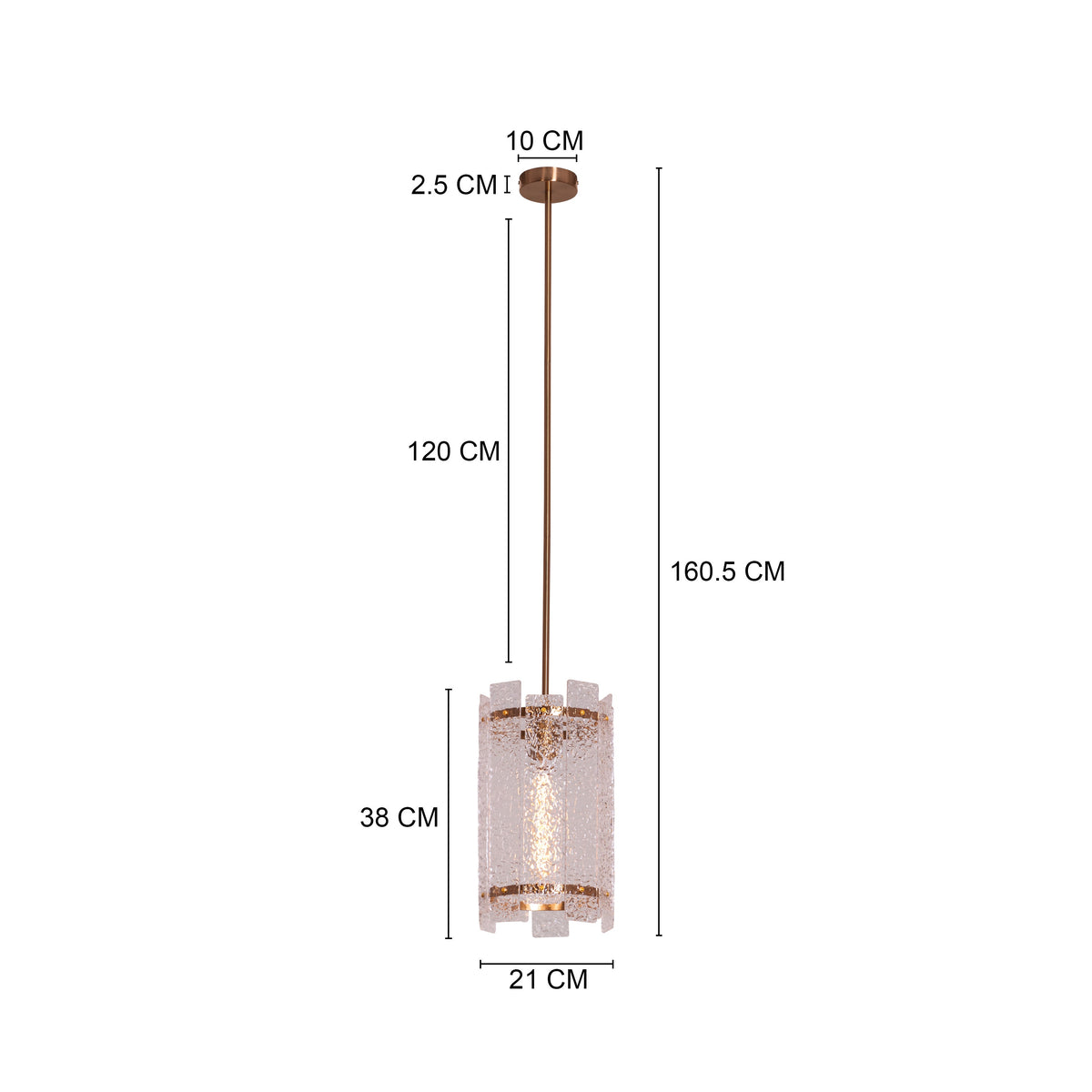 Thriving (Large, Gold) Textured Pendant Light