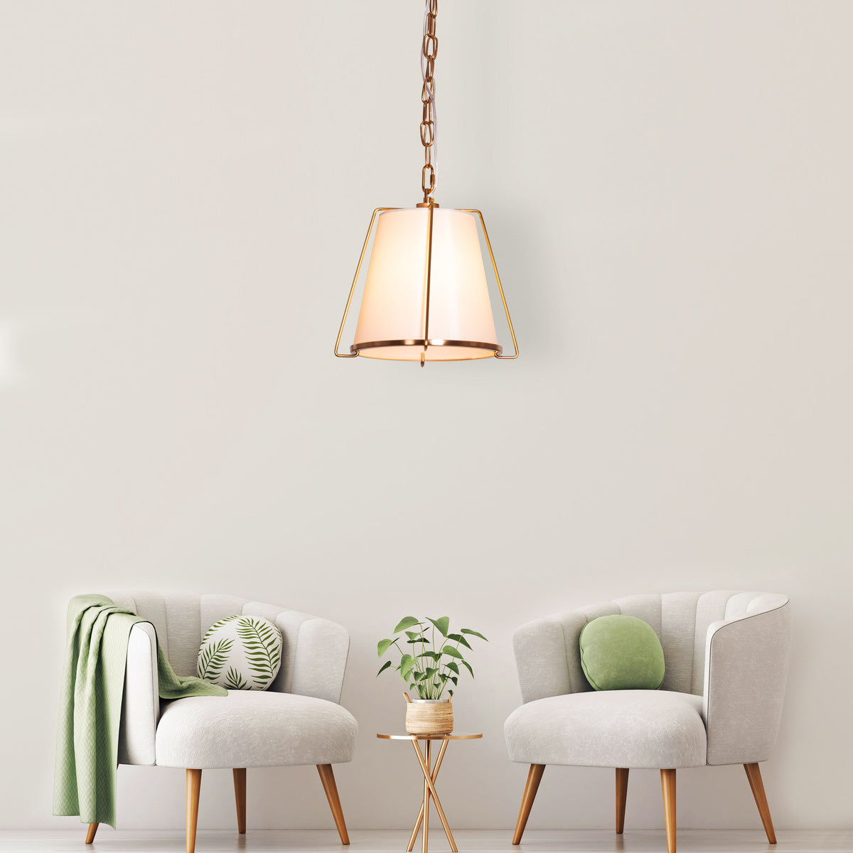 Woke Up Smiling (Gold, Cream) Pendant Light