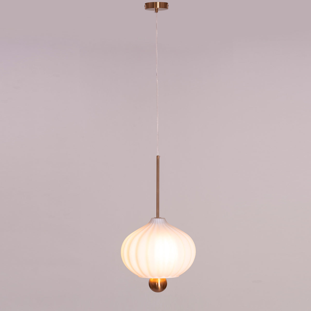 Take Me To The Moon (Gold, White) Frosted Glass Pendant Light