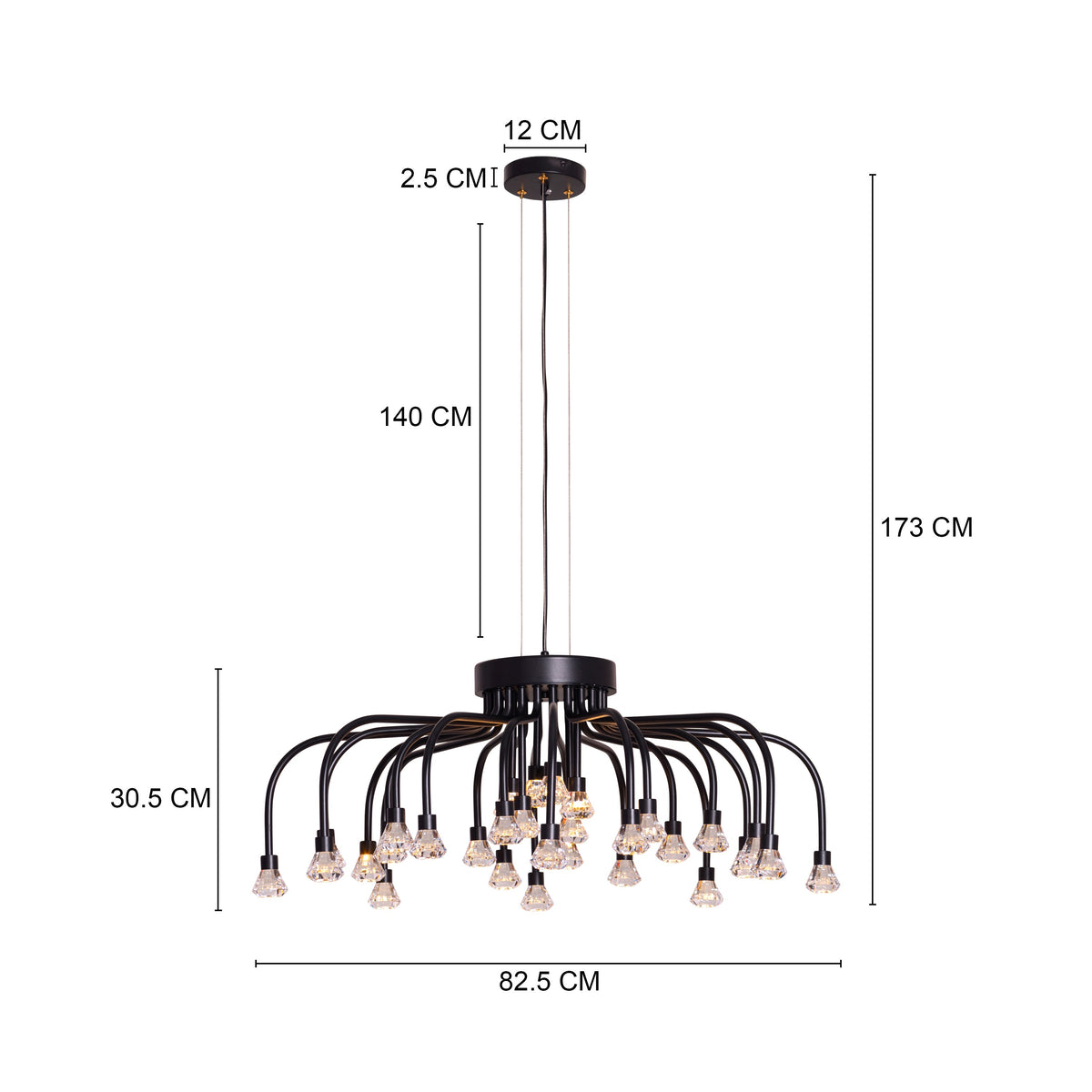 Queen Of Chaos (Black) Built-In LED Chandelier