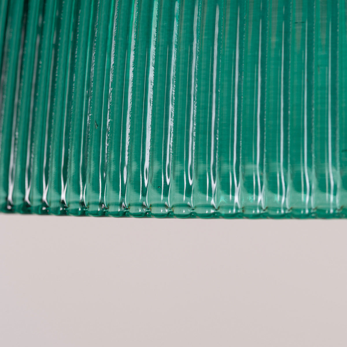 Teal Twist (Green, Gold) Textured Glass Pendant Light