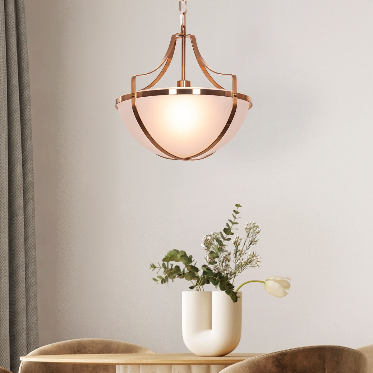 Lighten The Mood (Gold) Frosted Glass Pendant Light