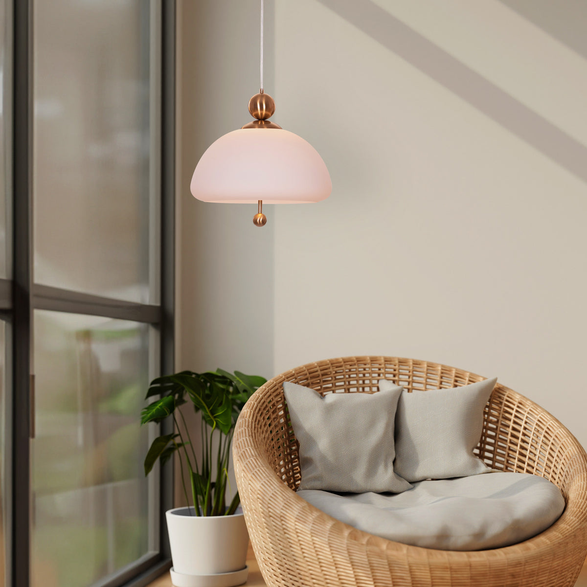 Lots To Hide (Gold) Built-In LED Frosted Glass Pendant Light