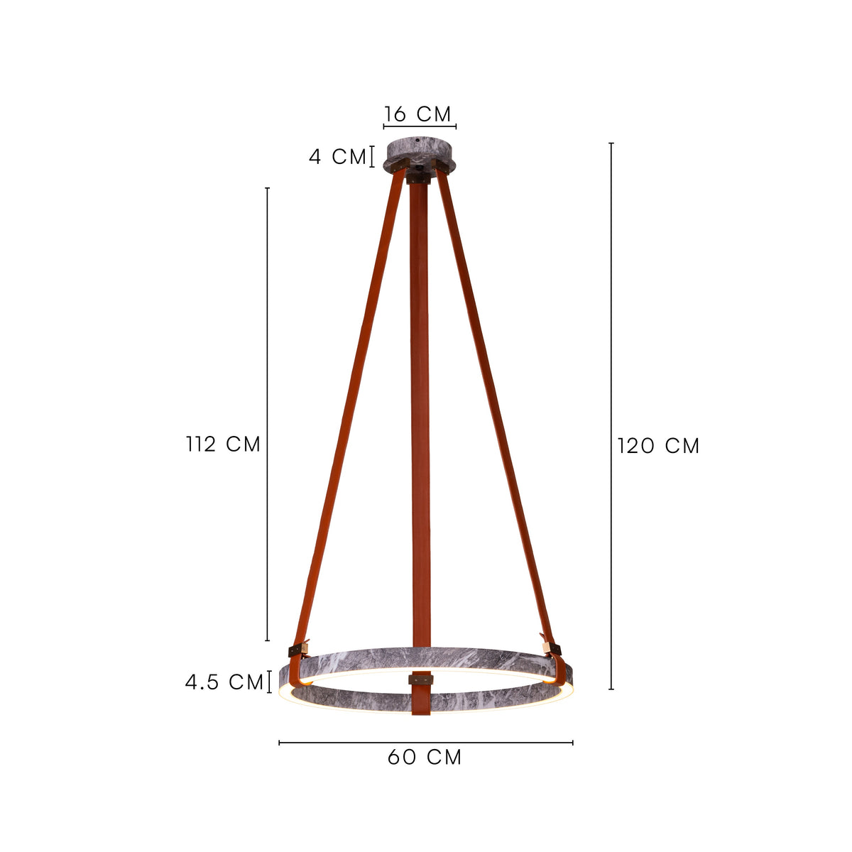 Comeback (Round, Grey) Dimmable LED with Remote Control Chandelier