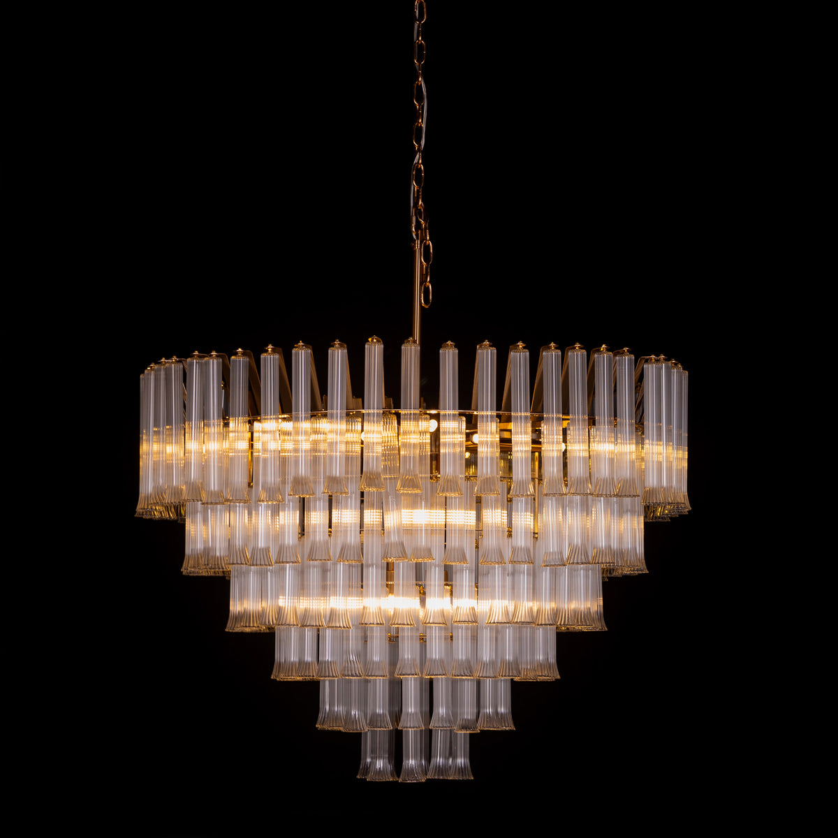 Lived It Twice (Gold) Clear Glass Chandelier