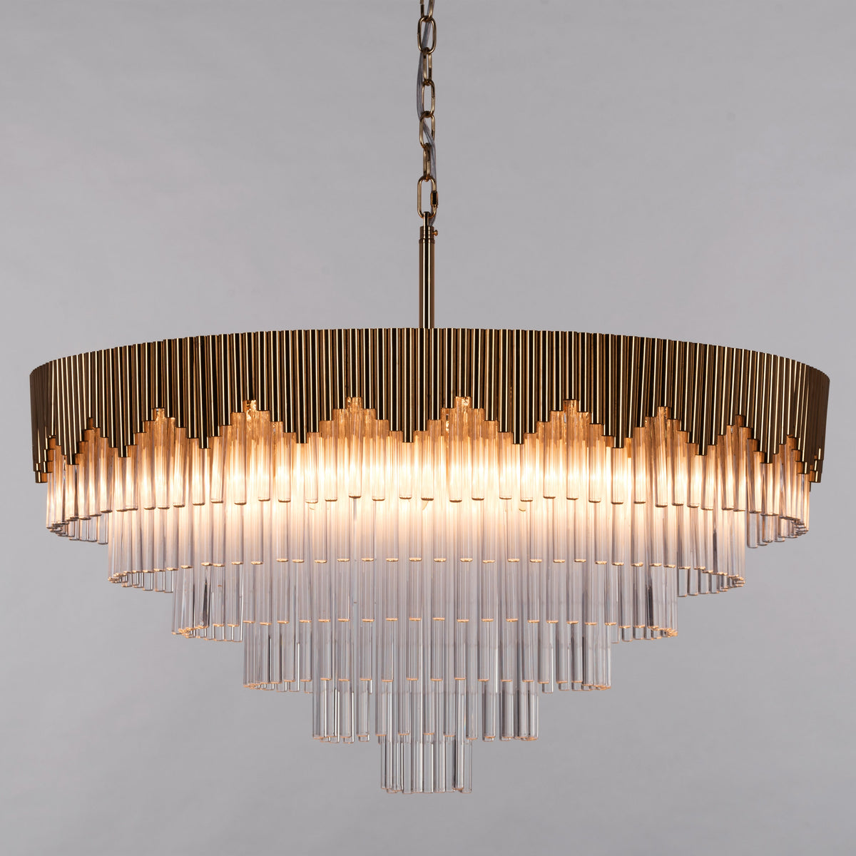 Diamonds Are Forever (Large, Matte Gold) Crystal Chandelier