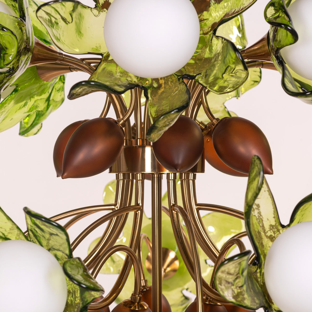 Midori Bouquet (Gold, Green & Amber) Tinted Glass Chandelier