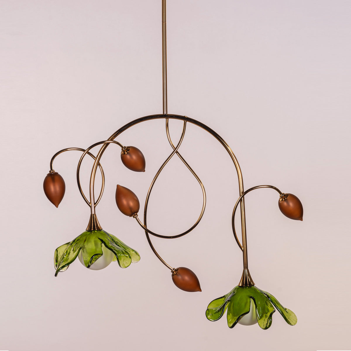 Midori Meadow (Gold, Green & Amber) Tinted Glass Chandelier