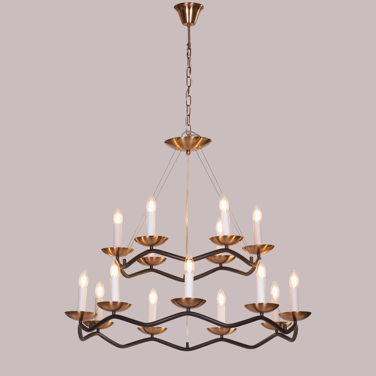 Win Without Trying (Large, Black, Gold) Chandelier