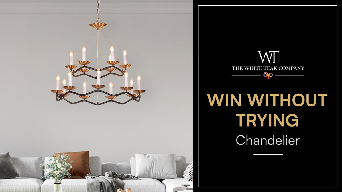 Win Without Trying (Large, Black, Gold) Chandelier
