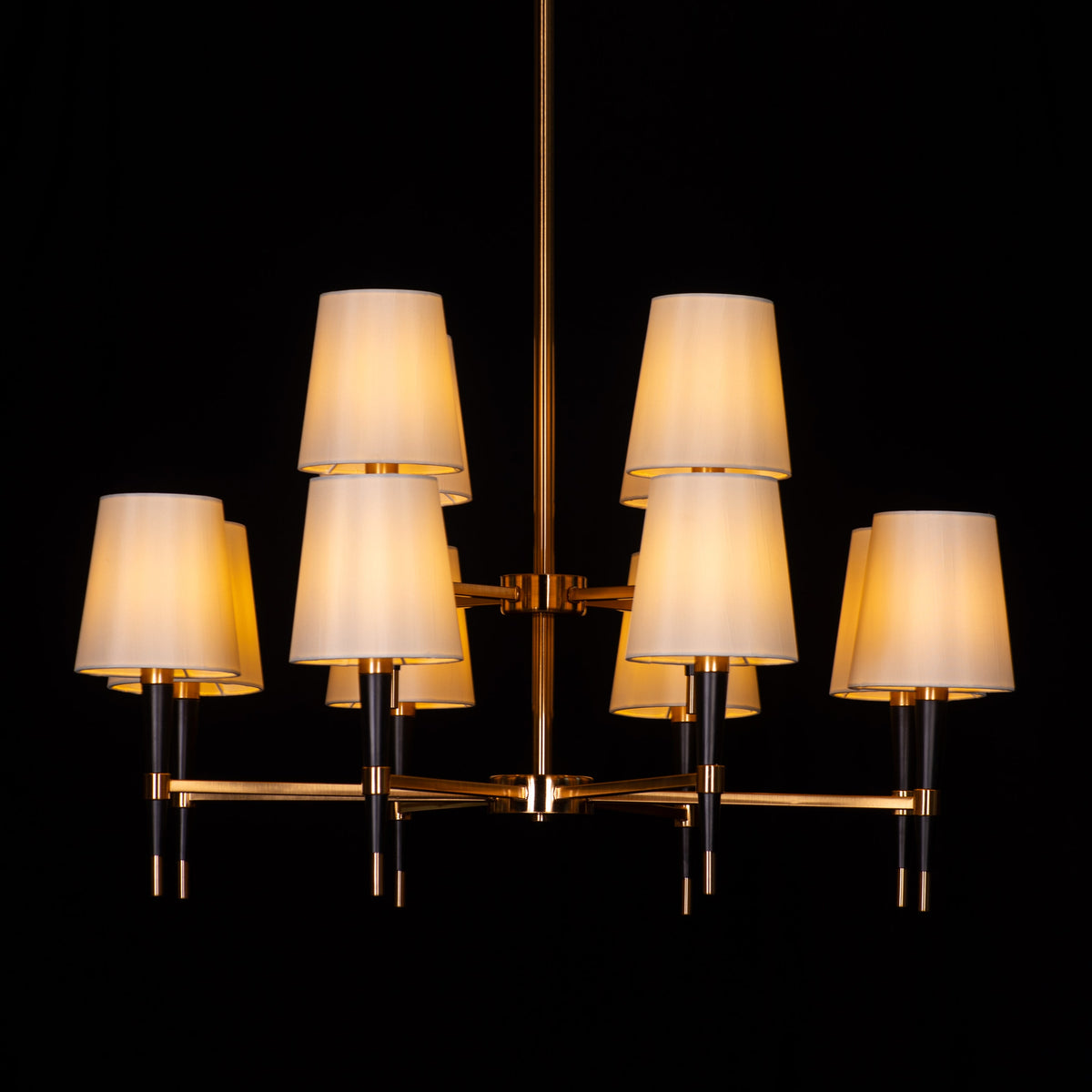 See The Unseen (Black, Gold) Fabric Chandelier