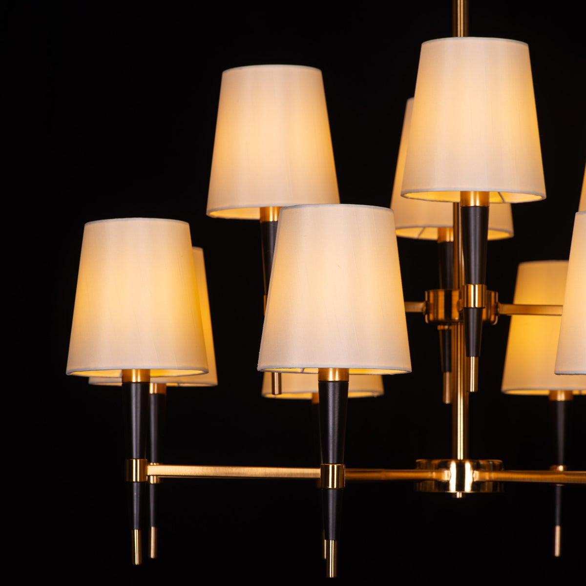 See The Unseen (Black, Gold) Fabric Chandelier