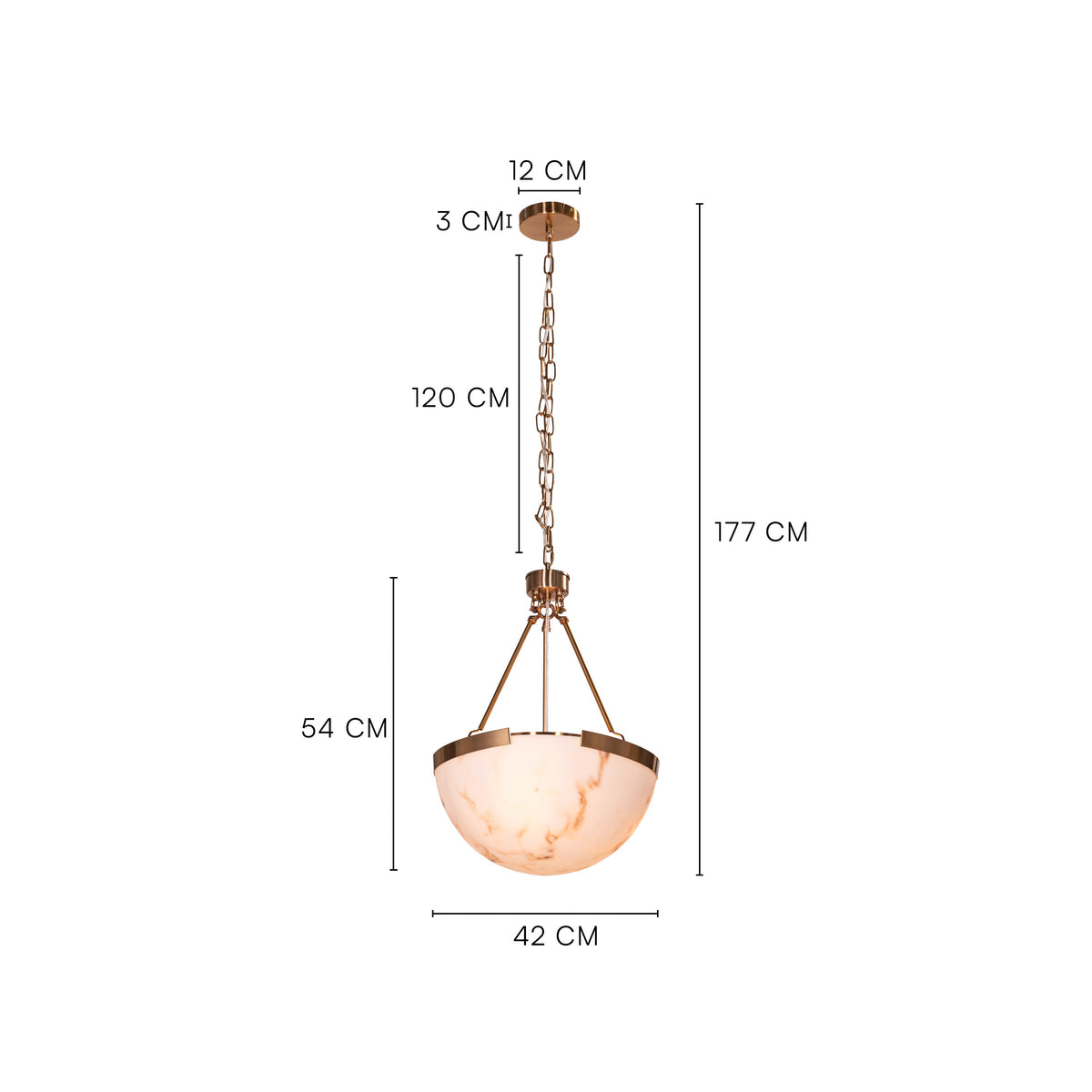 Standing Ovation (Gold) Alabaster Pendant Light