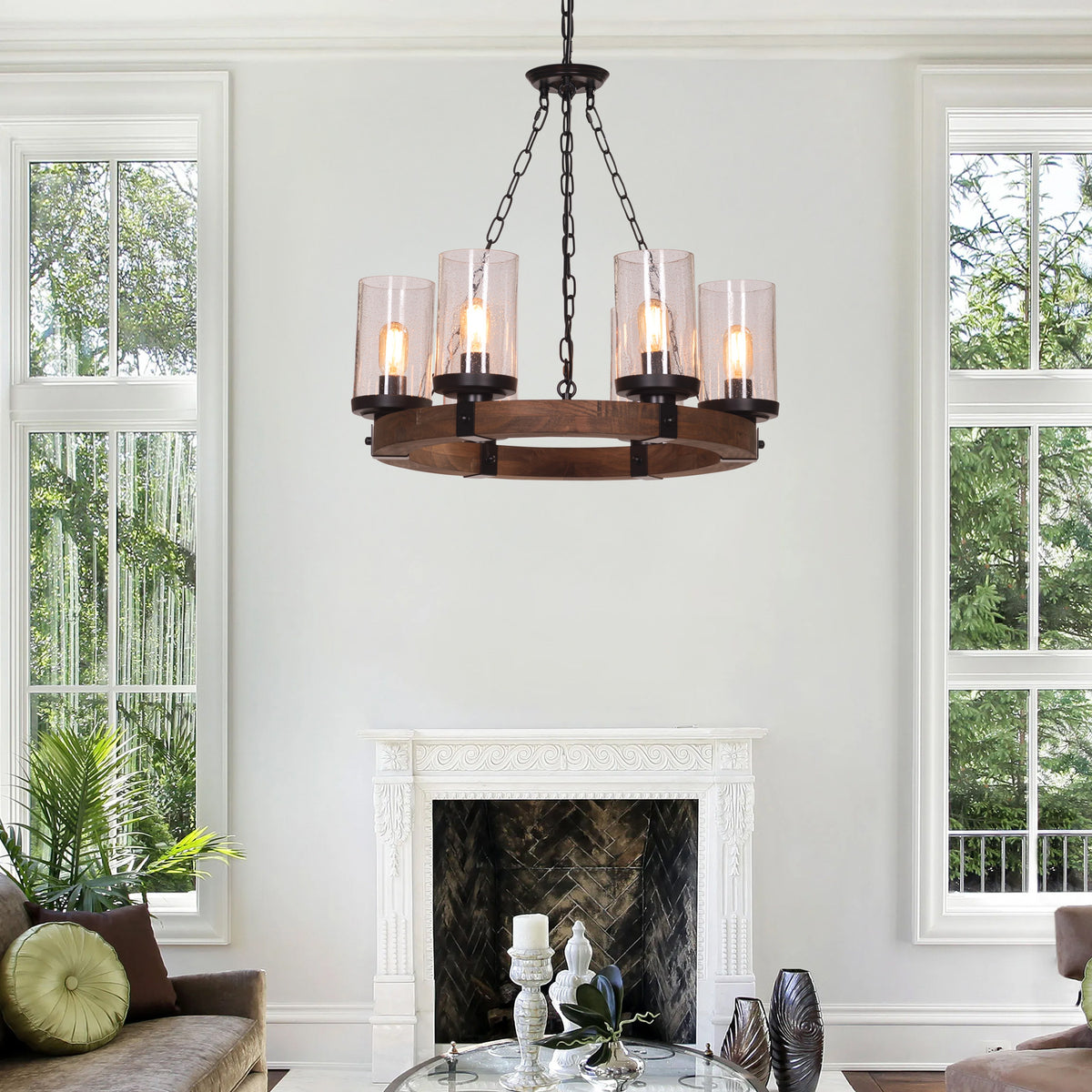 Rules Of The Game (Black) Clear Glass Chandelier