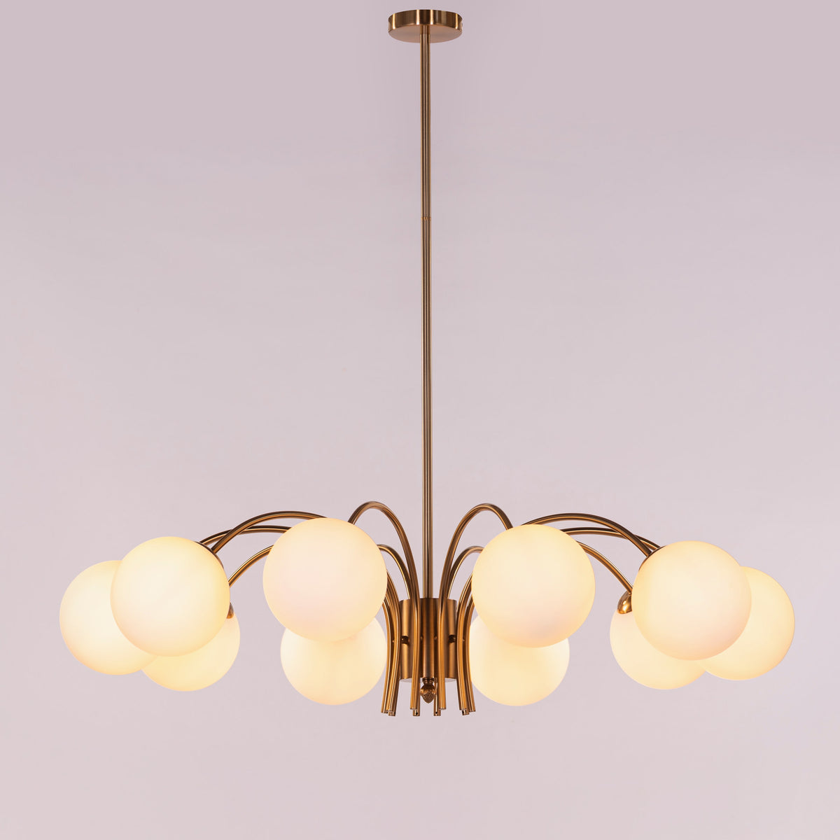 Golden Silhouette (Gold, White) Frosted Glass Chandelier