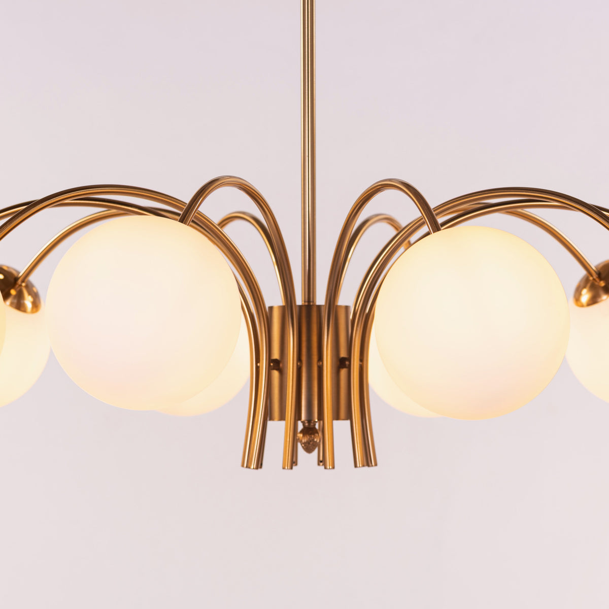 Golden Silhouette (Gold, White) Frosted Glass Chandelier