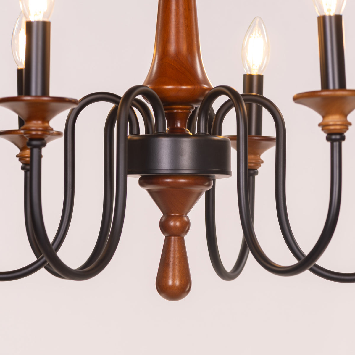 King's Way (Medium, Black & Brown) Wooden Chandelier