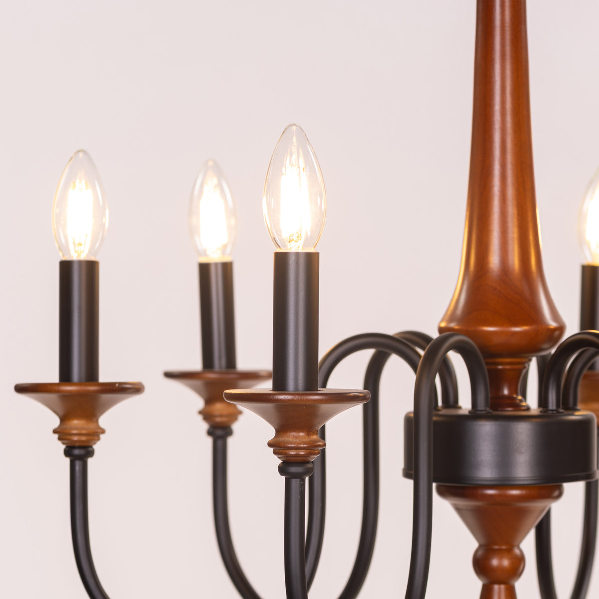 King's Way (Medium, Black & Brown) Wooden Chandelier