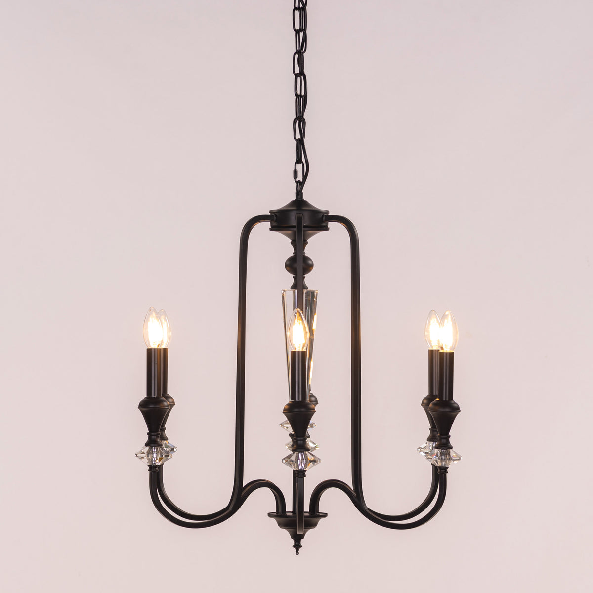 Prone To Cling (Black) Crystal Chandelier