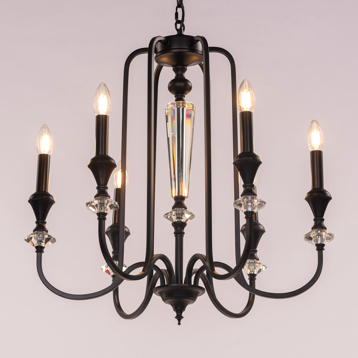 Prone To Cling (Black) Crystal Chandelier