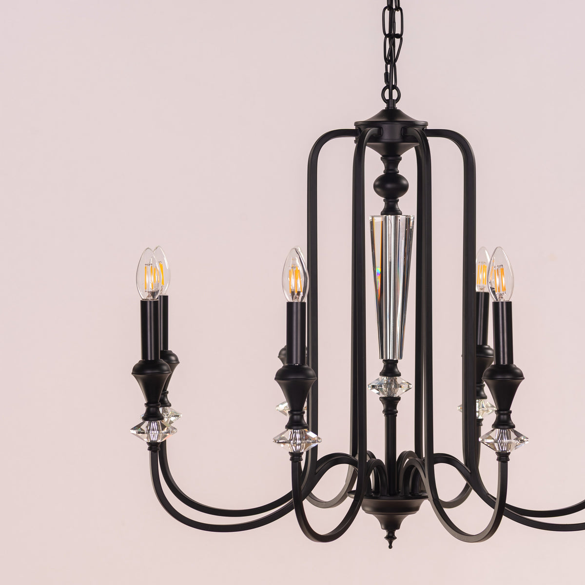 Prone To Cling Petite (Large, Black) Crystal Chandelier