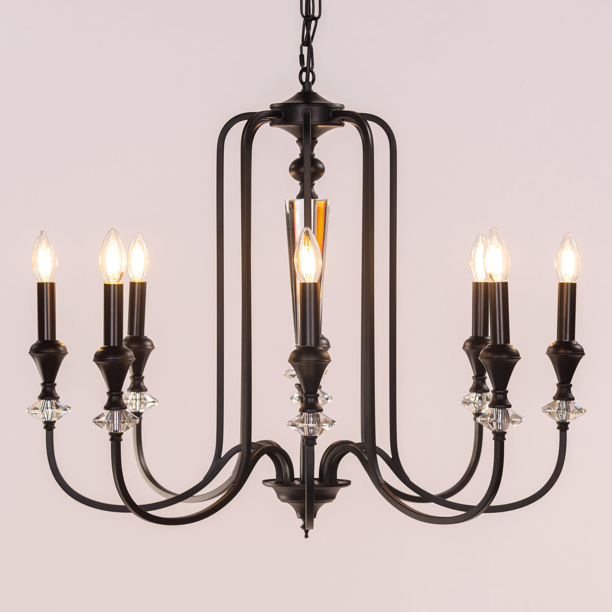 Prone To Cling Petite (Large, Black) Crystal Chandelier
