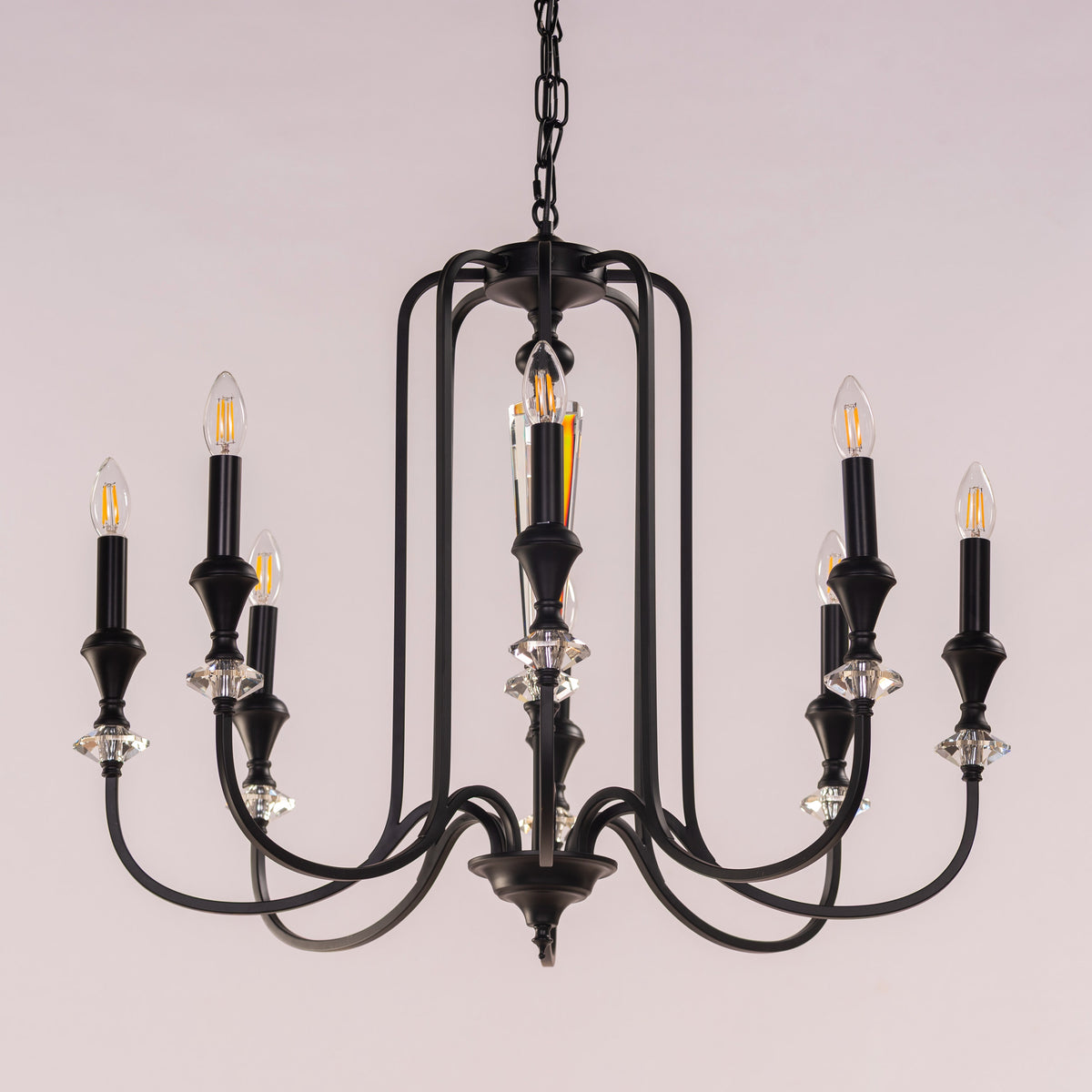 Prone To Cling Petite (Large, Black) Crystal Chandelier