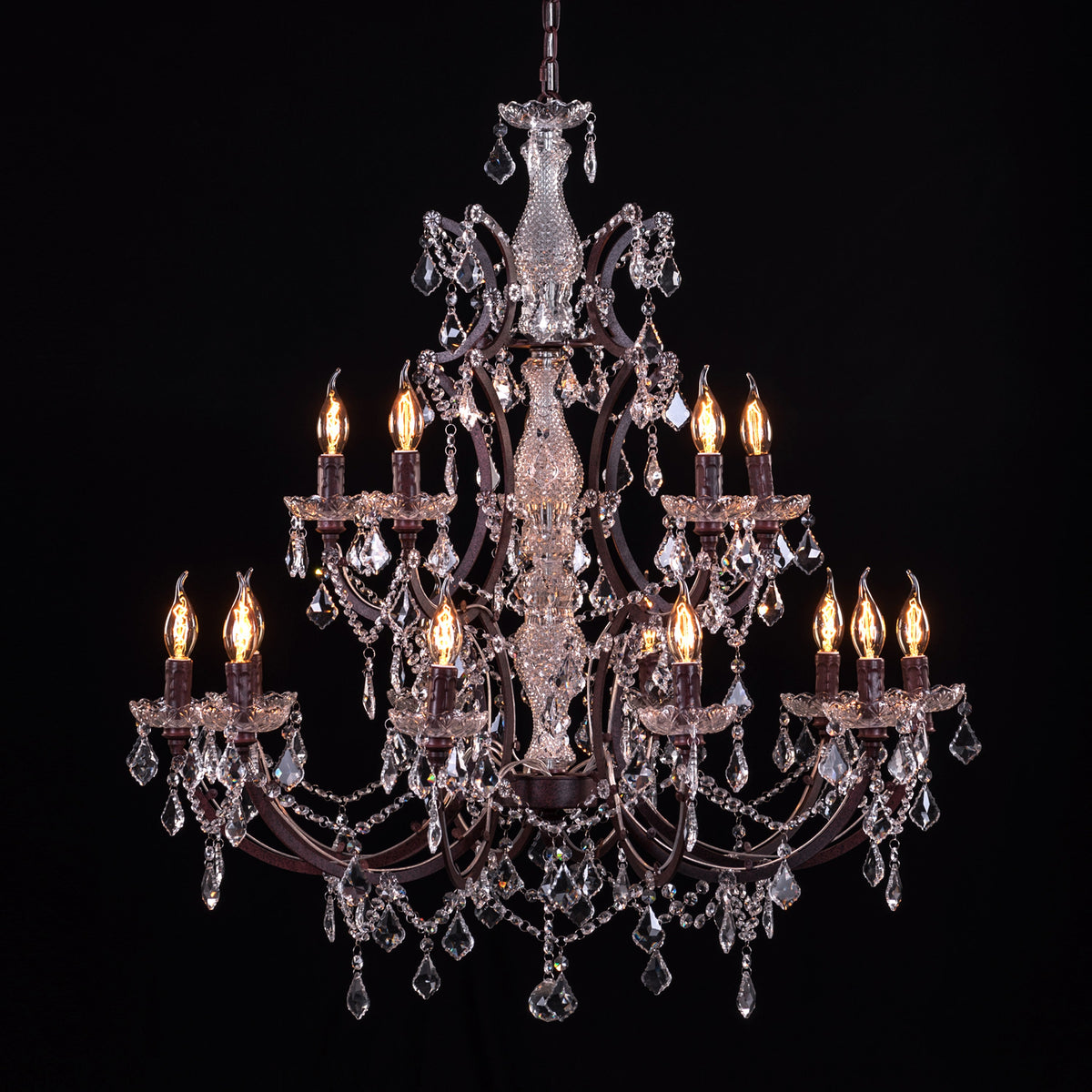 French Restoration (Large, Antique Rust) Crystal Chandelier