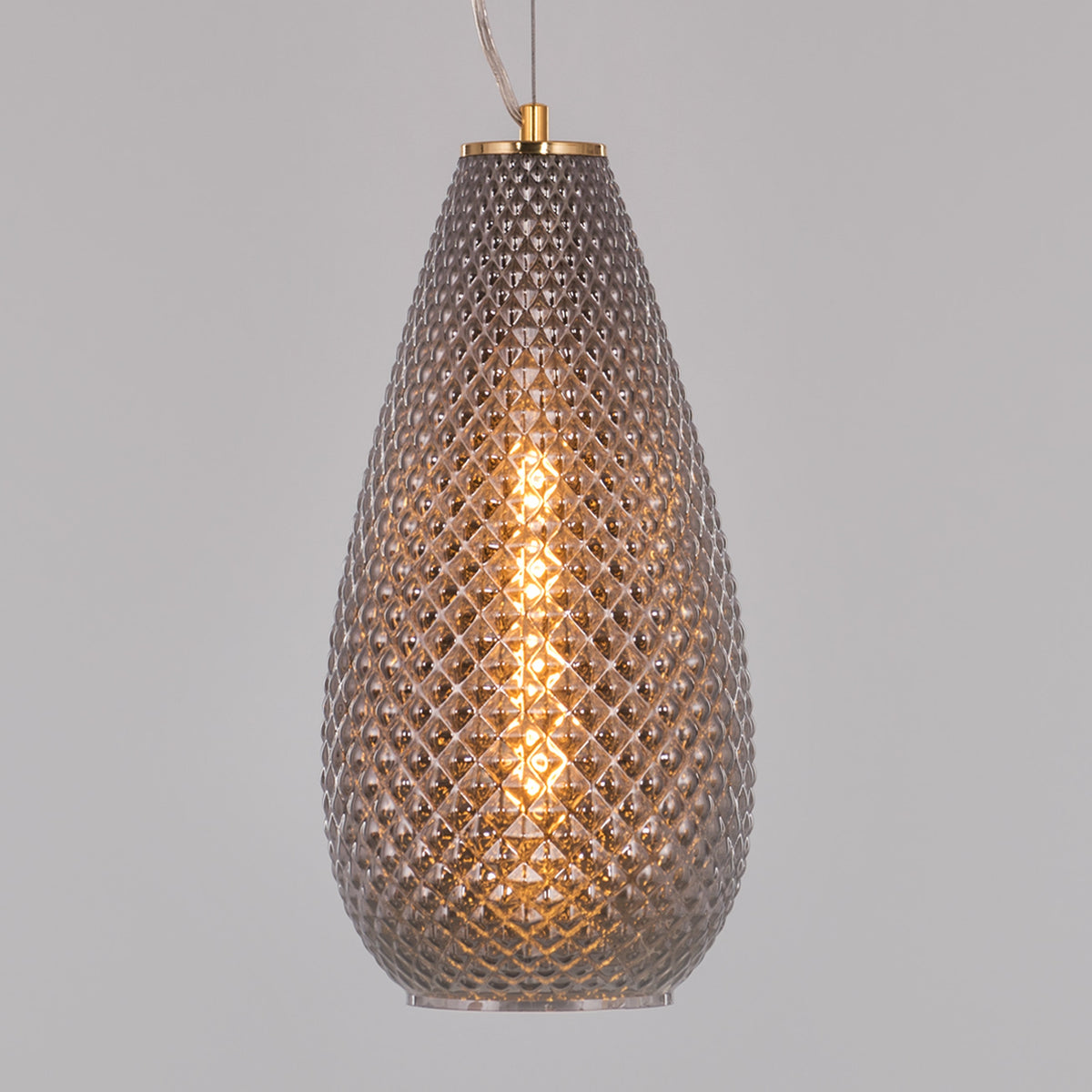 Multi Tasker (Smokey Grey) Textured Glass Pendant Light