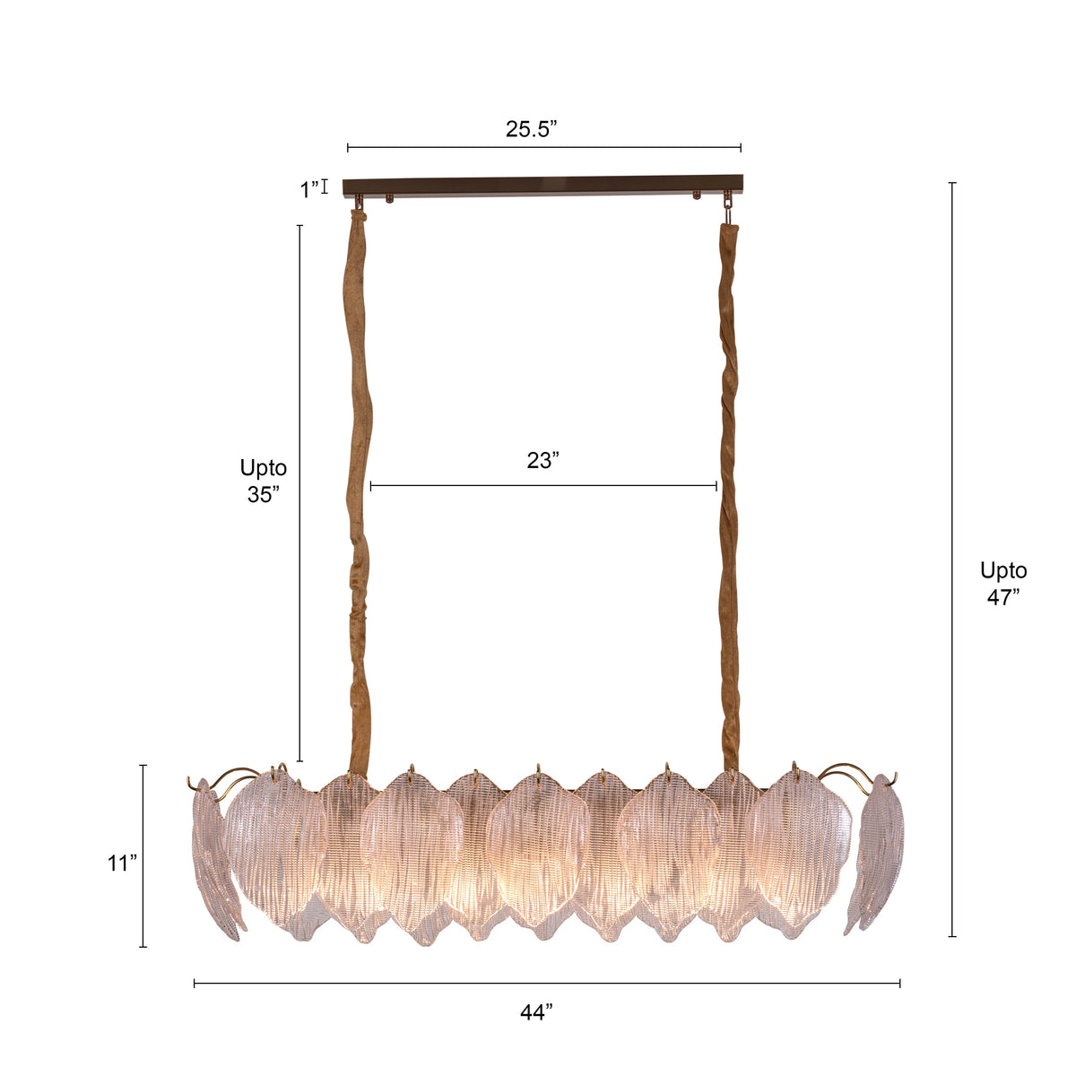 Snow Angel (Large, Gold) Glass Chandelier