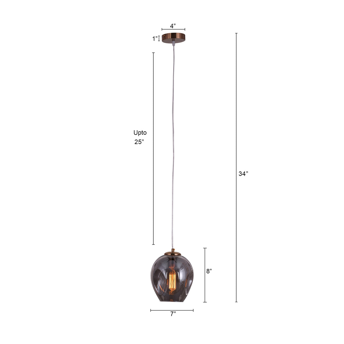 Thousand Stars Single (Smokey Grey) Glass Pendant Light