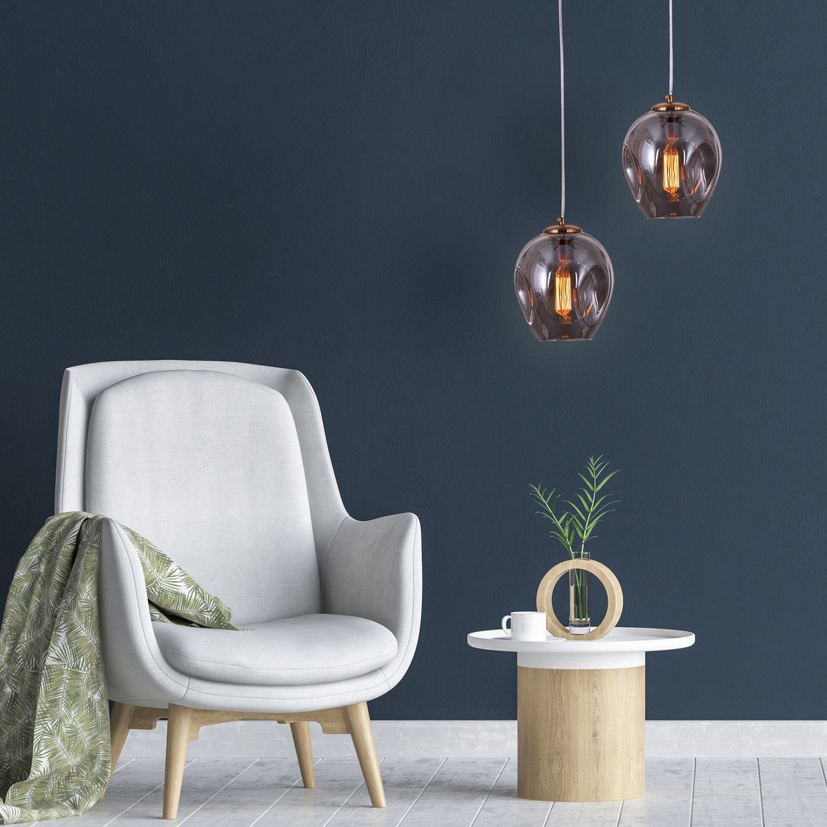 Thousand Stars Single (Smokey Grey) Glass Pendant Light