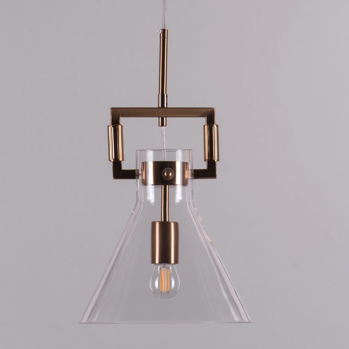High Hopes (Triangular, Gold) Clear Glass Pendant Light
