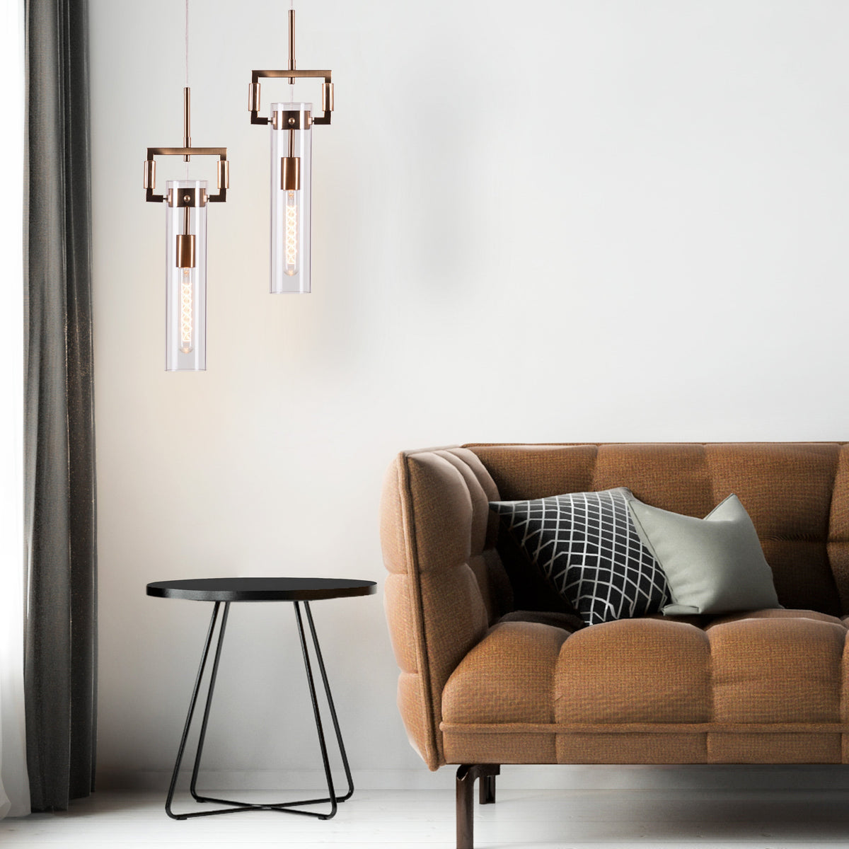 High Hopes (Long, Gold) Clear Glass Pendant Light