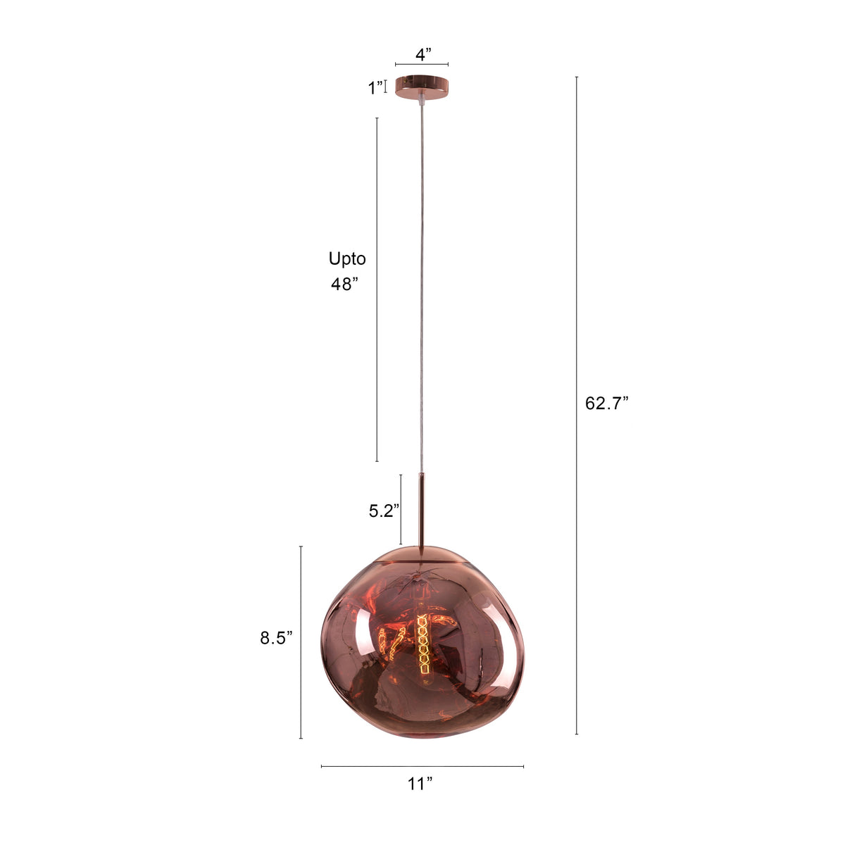 Ongoing Love (Small, Copper) Glass Pendant Light