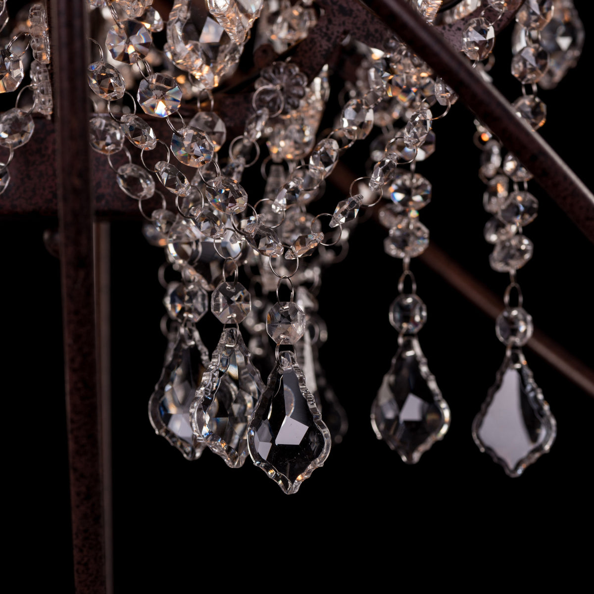 Moonlight Rendezvous (Large, Rust Iron) Crystal Chandelier