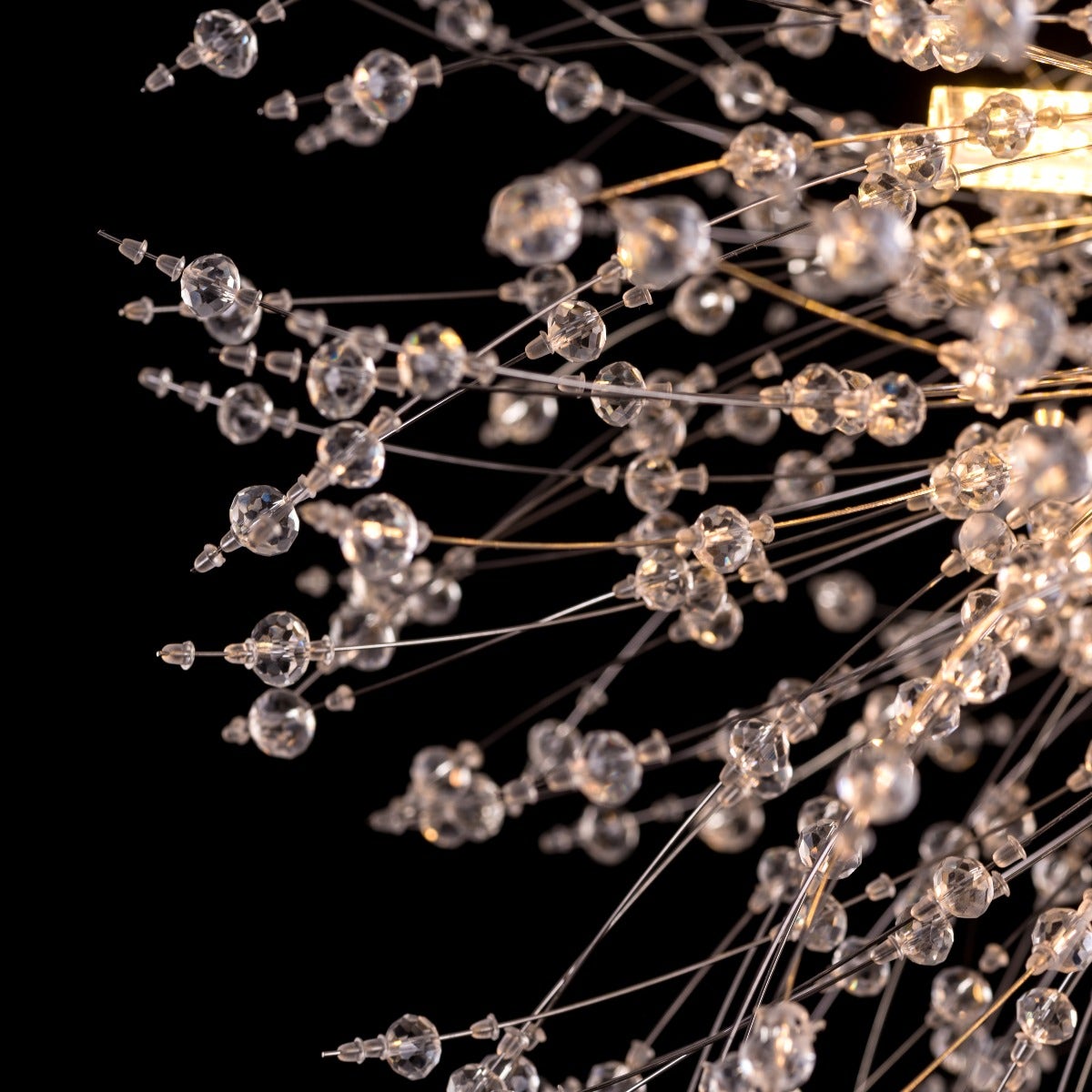 Touch The Clouds (Small, Gold) Round Crystal Chandelier
