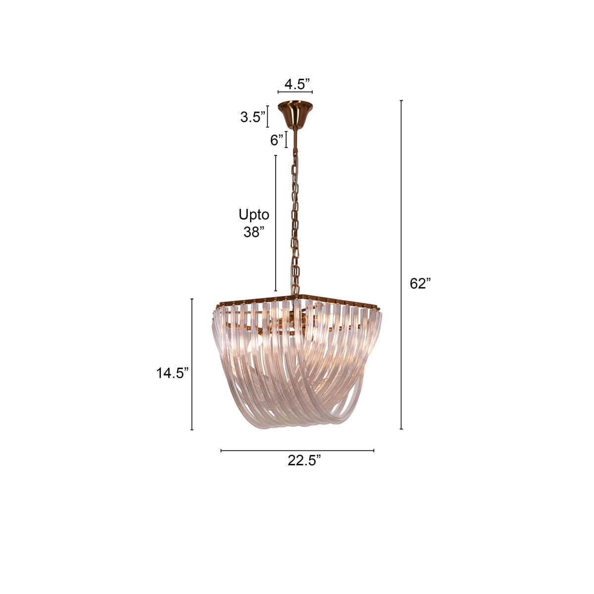 Golden Gaze (Small, Gold) Fiber Glass Chandelier