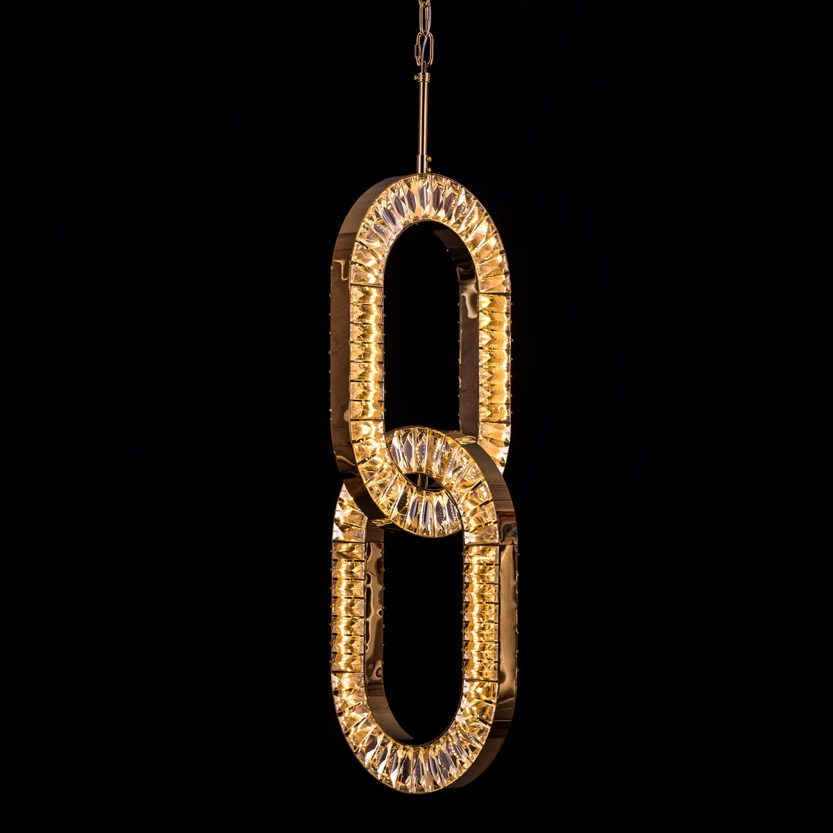 ثريا كريستال "مرحباً بكم في بيفرلي هيلز" (صغيرة، ذهبية، بإضاءة ليد بثلاثة ألوان قابلة للتعتيم مع ريموت تحكم)