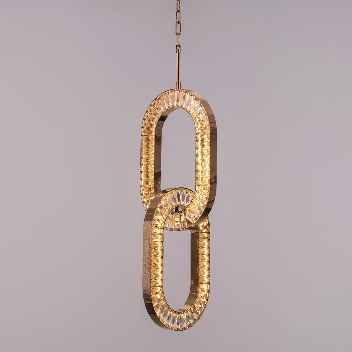 Welcome To Beverly Hills (Small, Gold, 3 Colour Dimmable LED With Remote Control) Crystal Chandelier