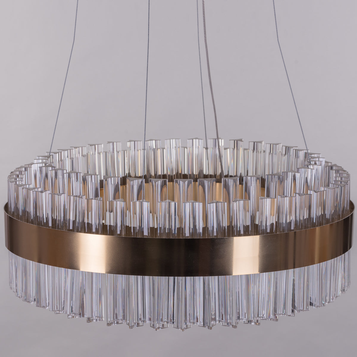 Lighting Up Lisbon (Small, Gold, Dimmable LED With Remote Control) Crystal Chandelier