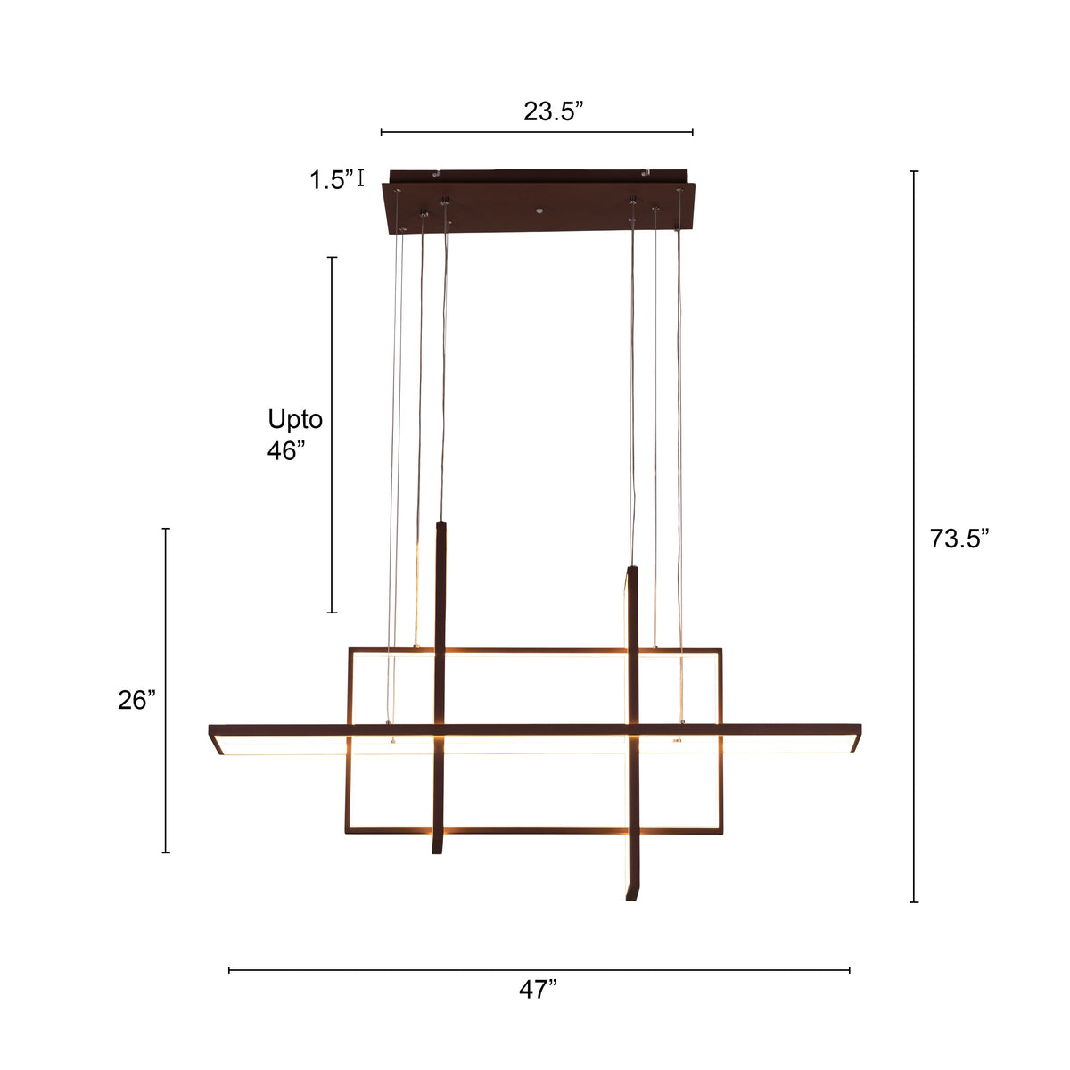 Memory Lane (Large, Brown, Dimmable LED with Remote Control) Chandelier
