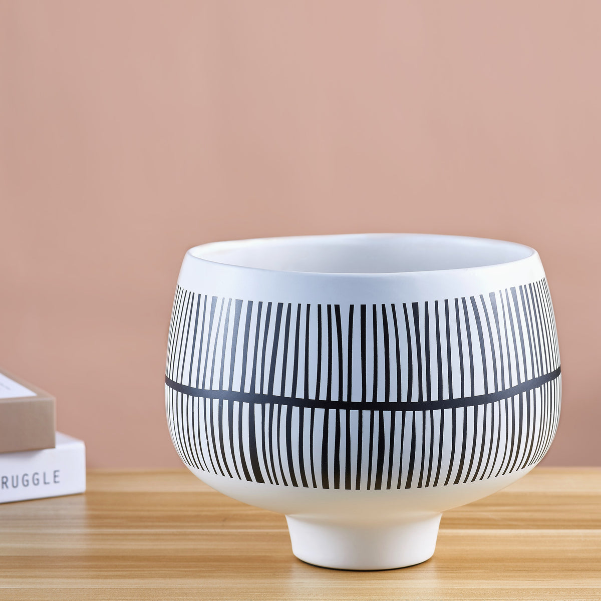 Dance On Air (Black/White) Ceramic Vase